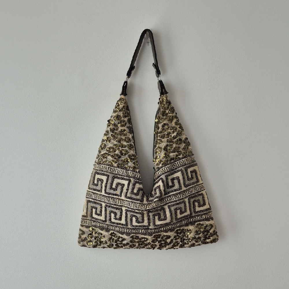 Sequin Embellished Geometric Pattern Bag